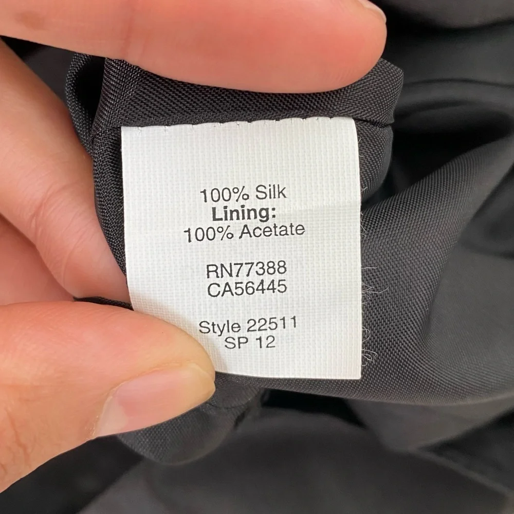 NWT J. Crew Silk Blakely Faux Wrap Ruffle Dress Black 18